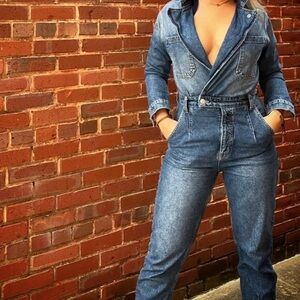 Free People Denim Jumpsuit